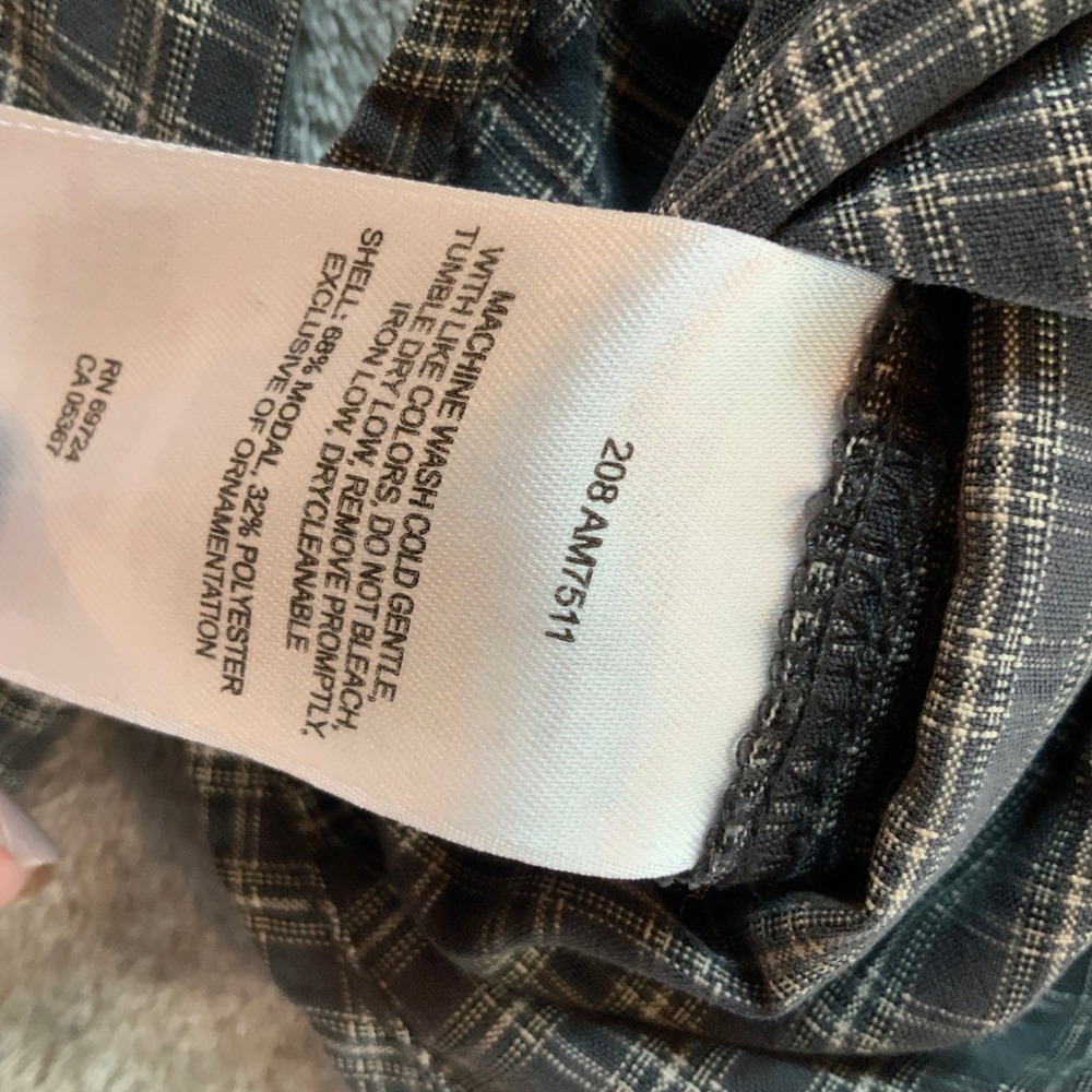 Columbia Mens XL Grey Plaid Long Sleeve Button Down Shirt Modal Blend AM7511 - Picture 7 of 7